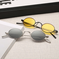 Wholesale Oval Small Frame Sunglasses Punk Retro Glasses