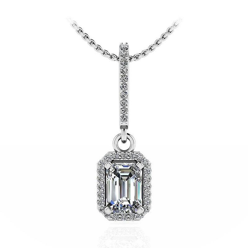 Classic Quality Necklace Rectangular Zirconia Pendant Manufacturer