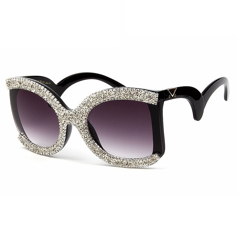 Large Frame Sunglasses Square With Diamonds Distributor