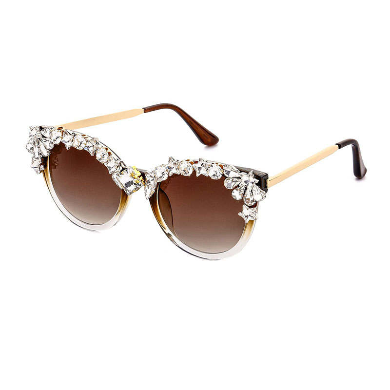 Cat Eye Rhinestone Retro Gradient Sunglasses Distributor