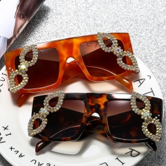 Vintage Full Diamond Sunglasses Large Frame Square Supplier