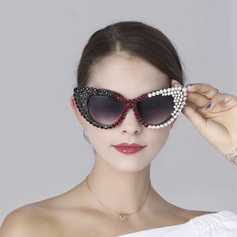 Retro Oversized Rhinestone Cat Eye Sunglasses Supplier