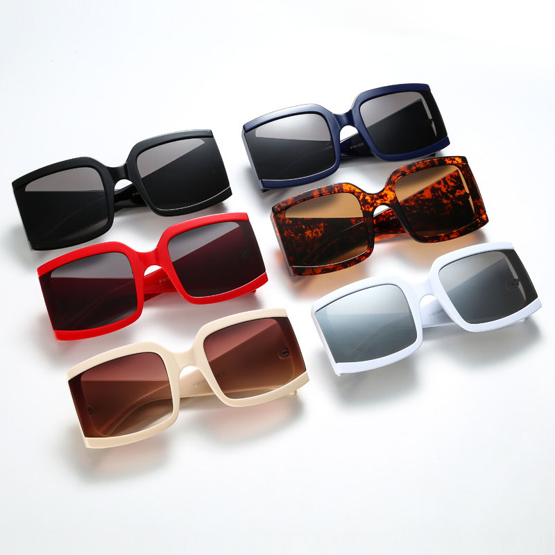 Square Retro Large Frame Sunglasses Rice Studs Thick Feet Distributor