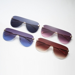 Trendy Retro Large Frame Oval One Piece Sunglasses Distributor