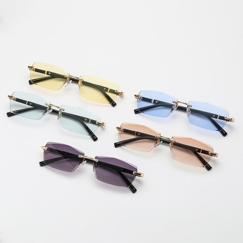 Square Rimless Cut Edge Sunglasses Supplier