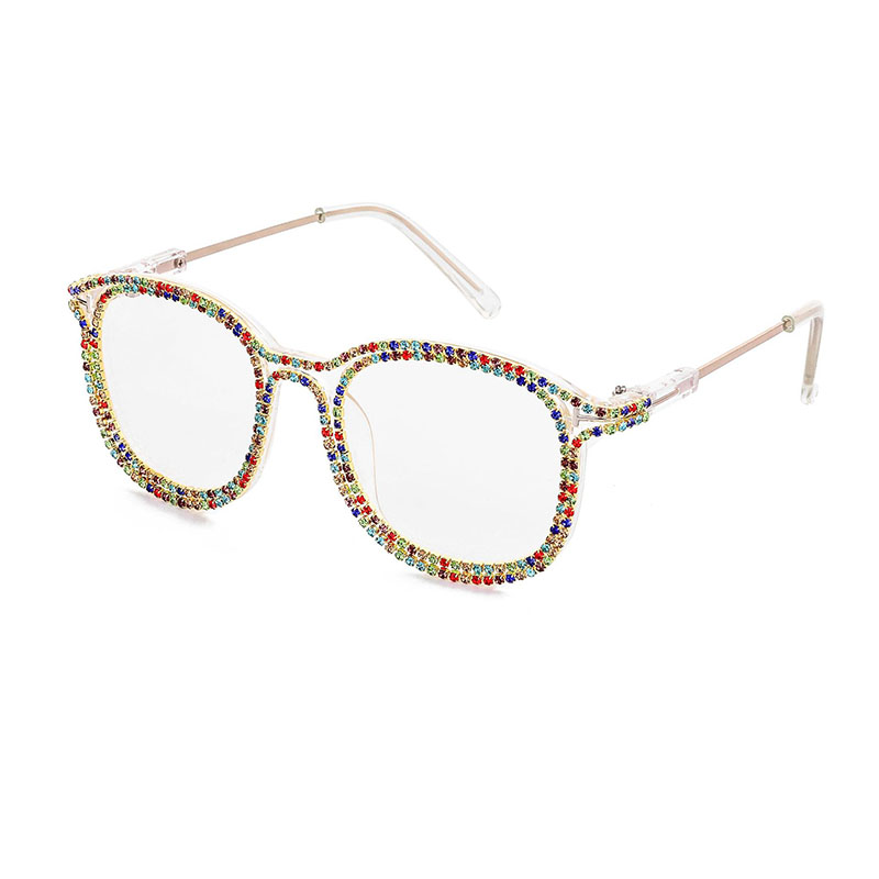 Cat Eye Dotted Diamond Sunglasses Flat Lenses Distributor