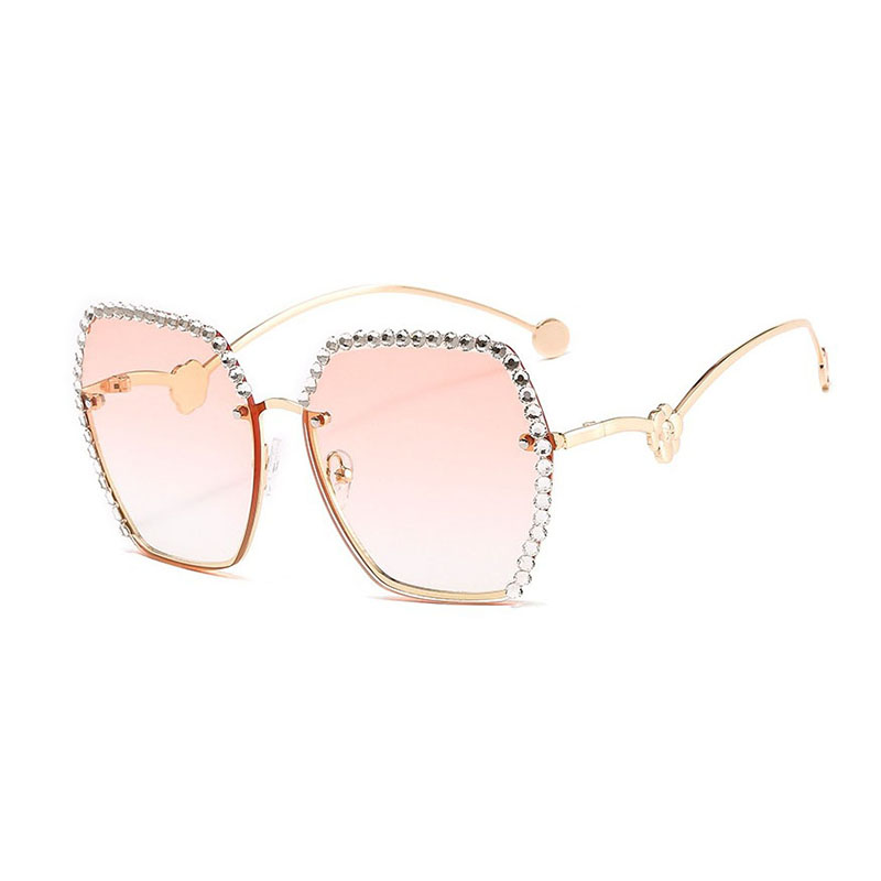 Cut Edge Sunglasses Fashion Camellia With Diamonds Rimless Oversized Glasses Distributor