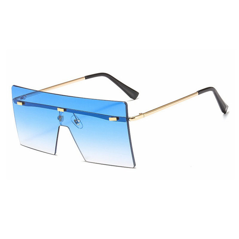 Rimless Conjoined Square Sunglasses Marine Lenses Distributor