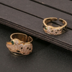 Geometric Copper And Real Gold Plated Animal Leopard Ring Manufacturer