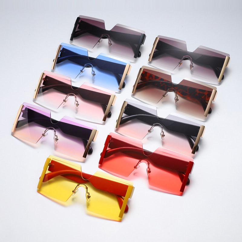 Personalized One Piece Rimless Sunglasses Gradient Colour Distributor