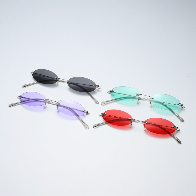 Oval Small Frame Sunglasses With Clear Marine Lenses Distributor