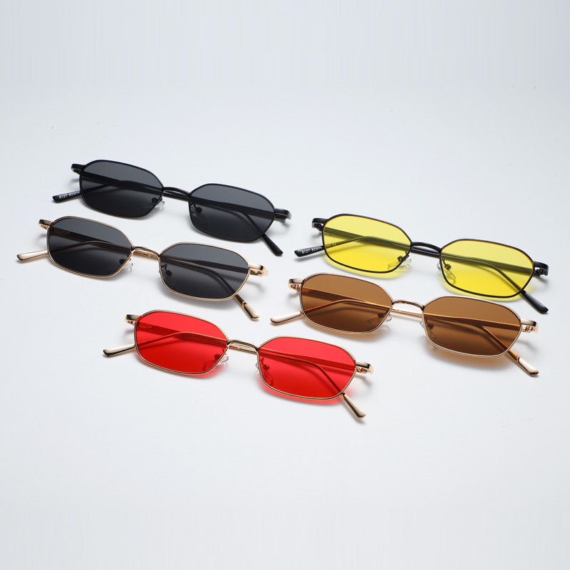 Small Frame Polygonal Sunglasses Metal Marine Lenses Distributor
