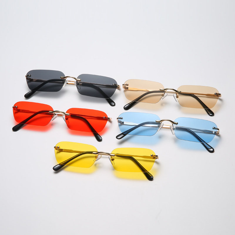 Personalized Square Rimless Sunglasses Ocean Lenses Hip Hop Distributor