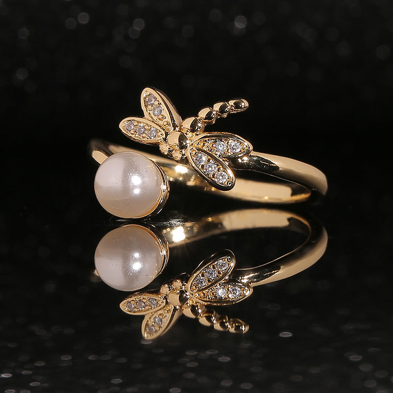 Dragonfly Pearl Opening Sweet Airy Ring Manufacturer
