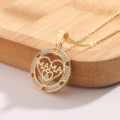 Mama Mother's Day Necklace With Heart-shaped Copper Pendant Manufacturer