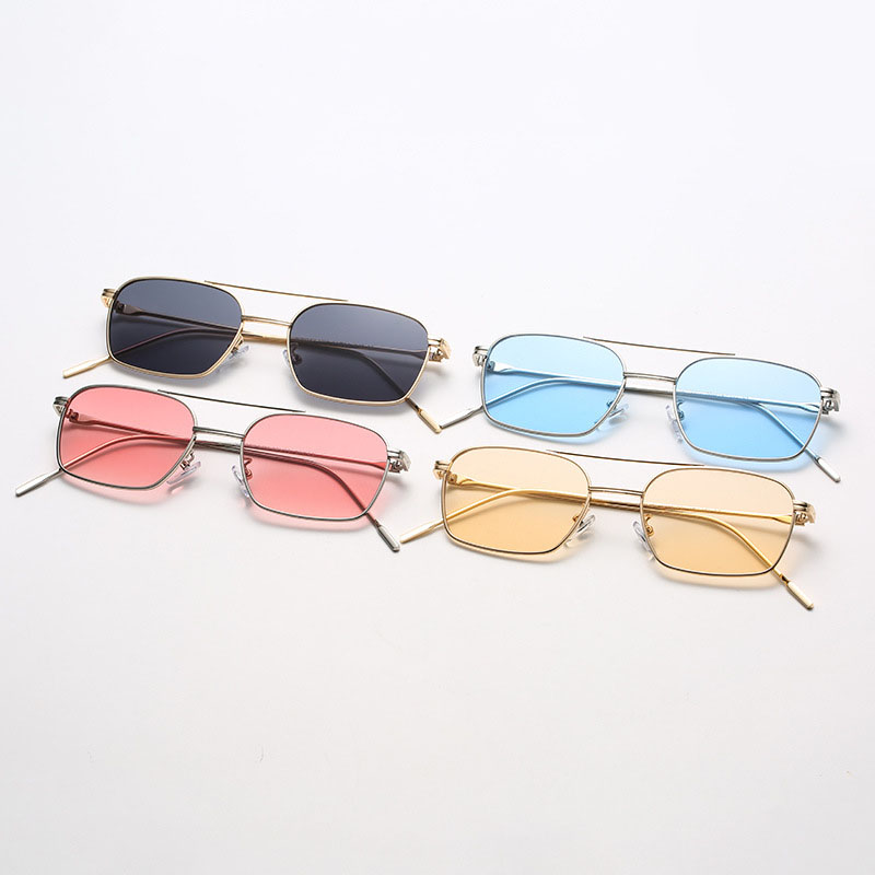 Square Marine Piece Sunglasses Metal Frame Fashion Double Beam Distributor