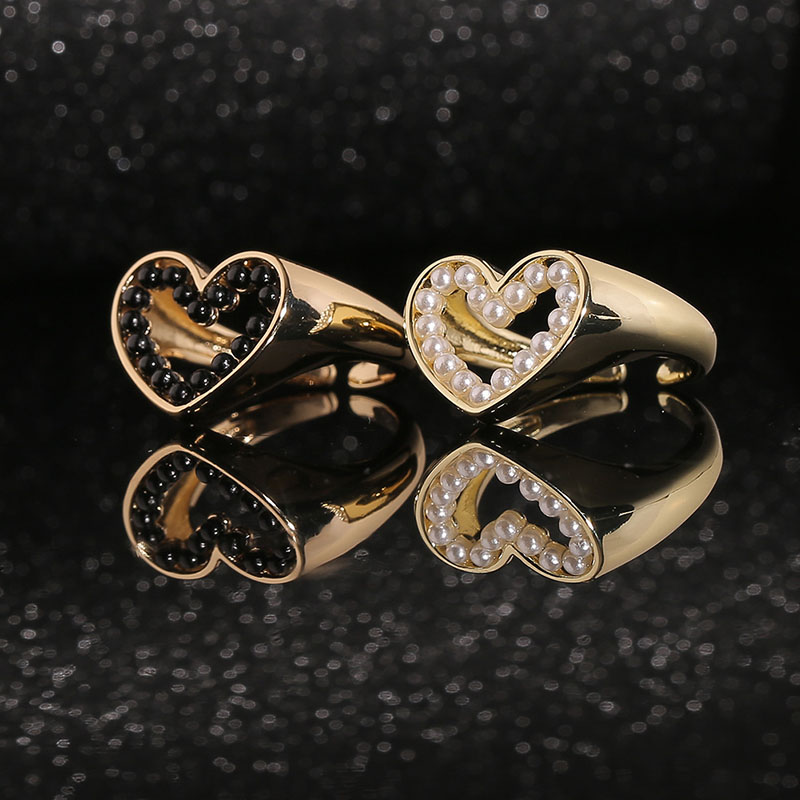 Bohemian Hand Jewelry Heart-shaped Love Ring Pearl Tail Ring Manufacturer