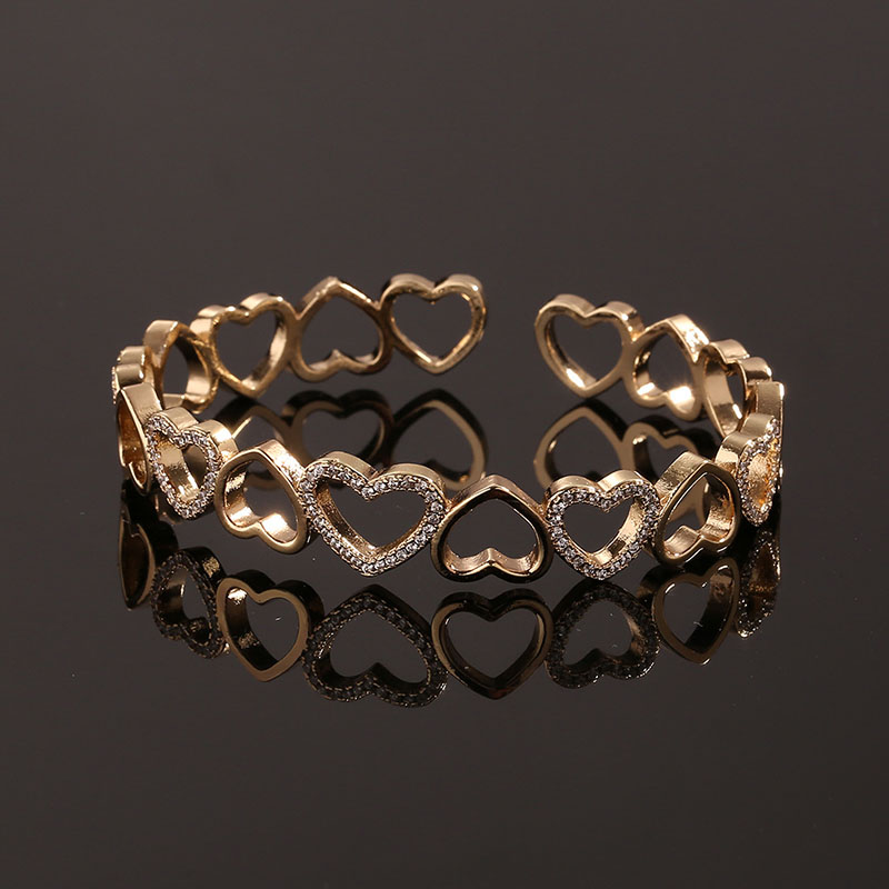 Copper Plated Real Gold Heart Bracelet Bracelet Valentine's Day Gift Manufacturer