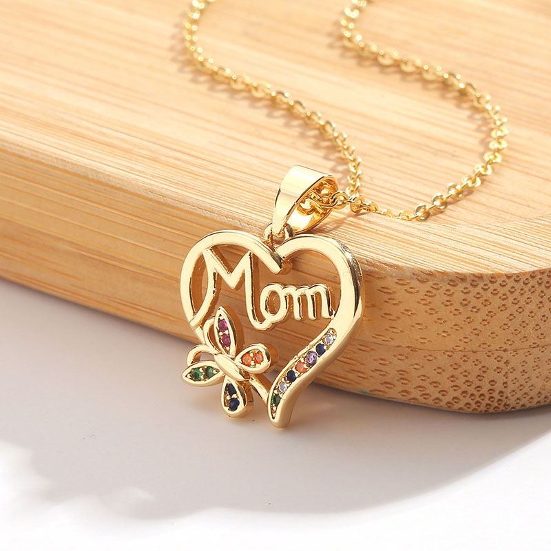 Heart-shaped Butterfly Pendant Mom Temperament Small Diamond-set Necklace Manufacturer