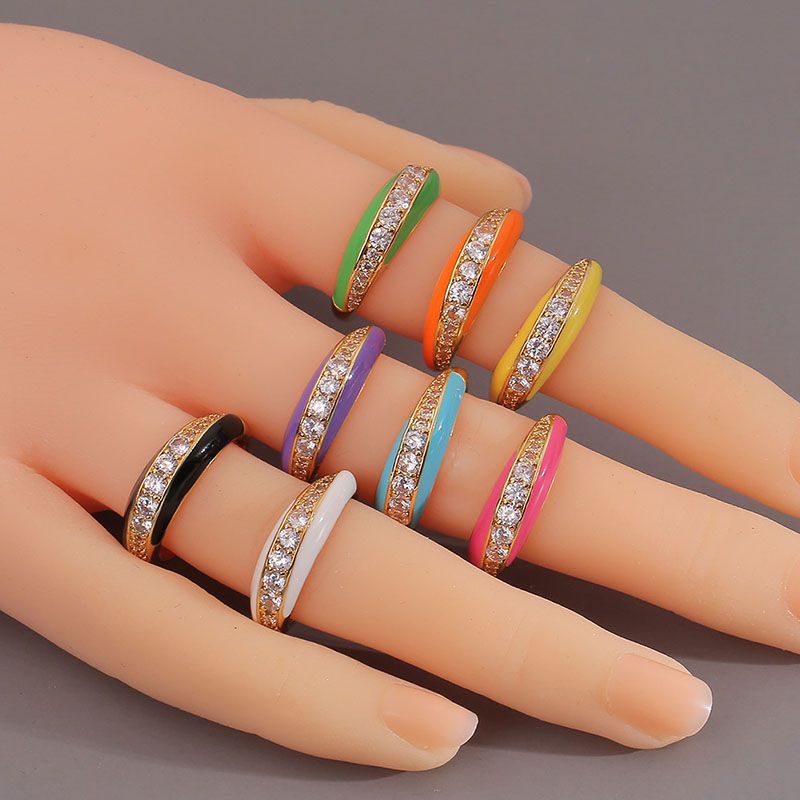 Light Luxury Inlaid Zirconia Drip Oil Ring Women's Small Ring Manufacturer
