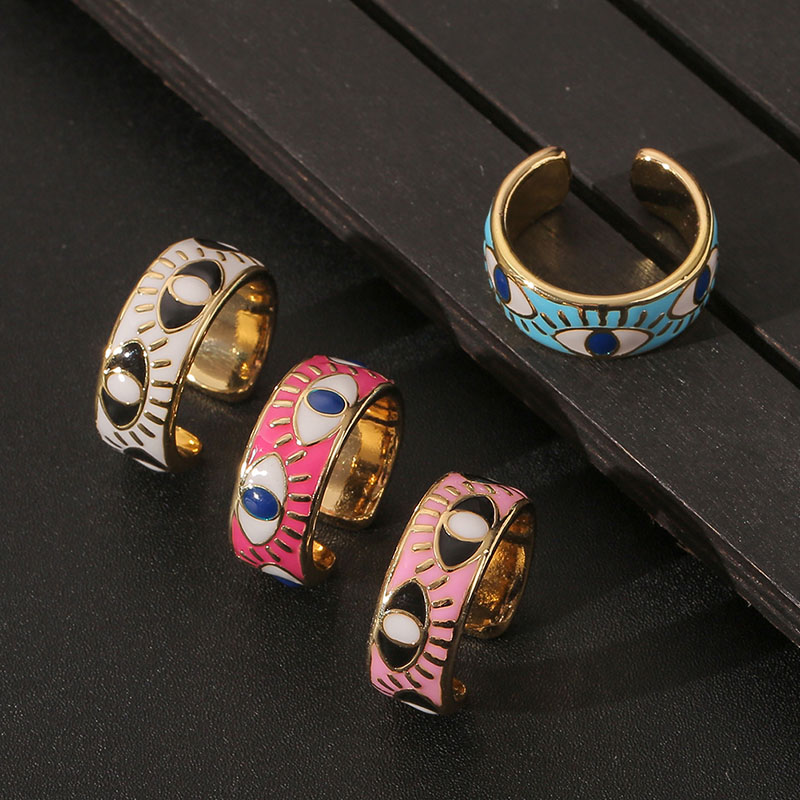 Copper Plated Real Gold Drip Oil Eye Ring Devil's Eye Tail Ring Ring Manufacturer