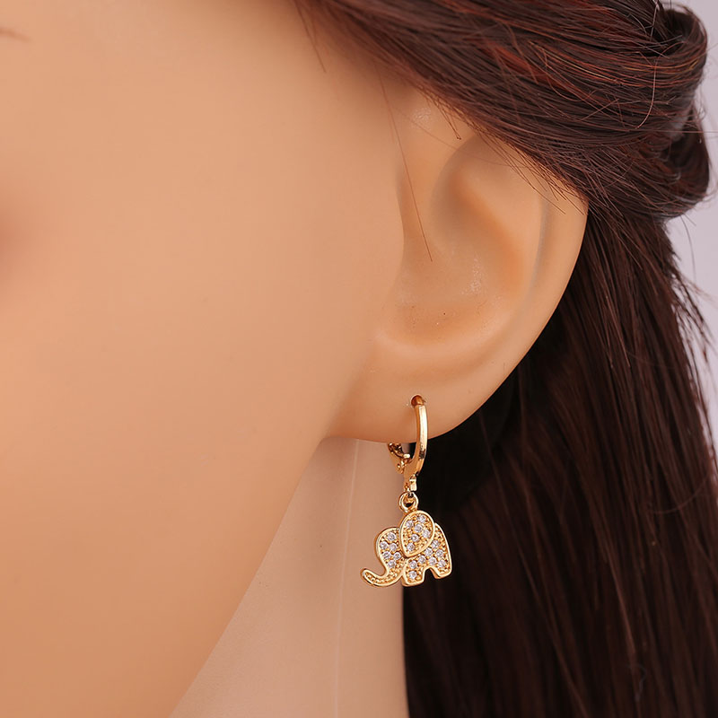 Copper Micro-set Zirconia Tree Of Life Elephant Earrings Simple Women's Earrings Manufacturer