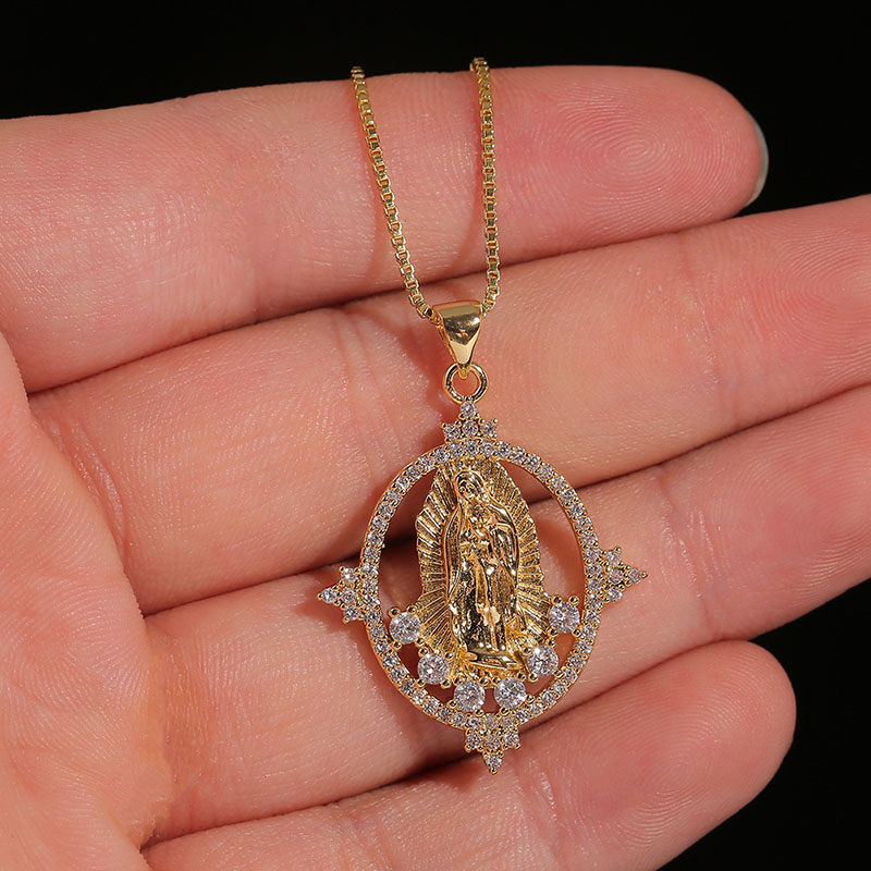 Copper Plated Real Gold Madonna Pendant Religious Totem Necklace Manufacturer