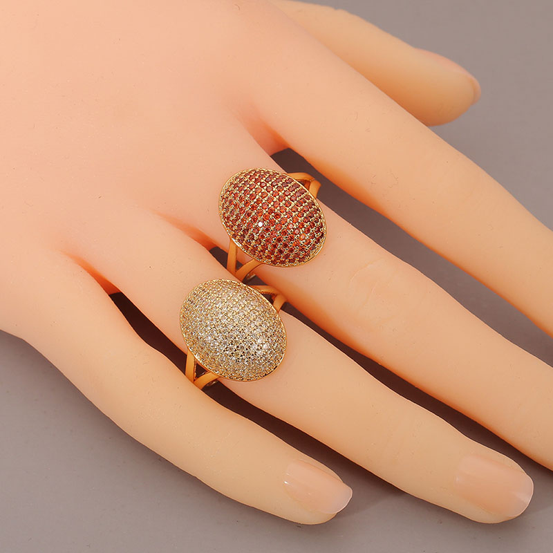 Full Diamond Inlaid Zircon Ring Exaggerated Hip Hop Jewelry Popular Creative Index Finger Ring Manufacturer