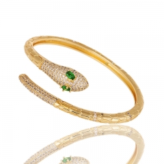 Popular Women's Jewelry Copper Inlaid Zirconia Snake Design Bracelet Manufacturer
