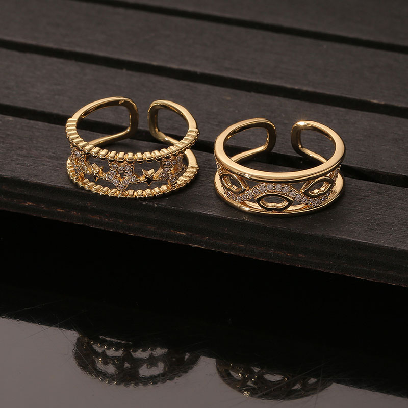 Fashion  Jewelry Creative Double Hollow Lips Pentagram Ring Manufacturer