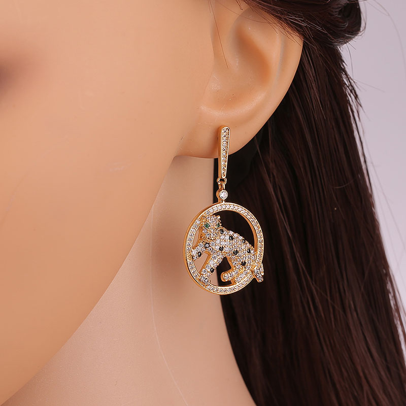 Exaggerated Leopard Earrings Hip-hop Women's Ear Pins Manufacturer