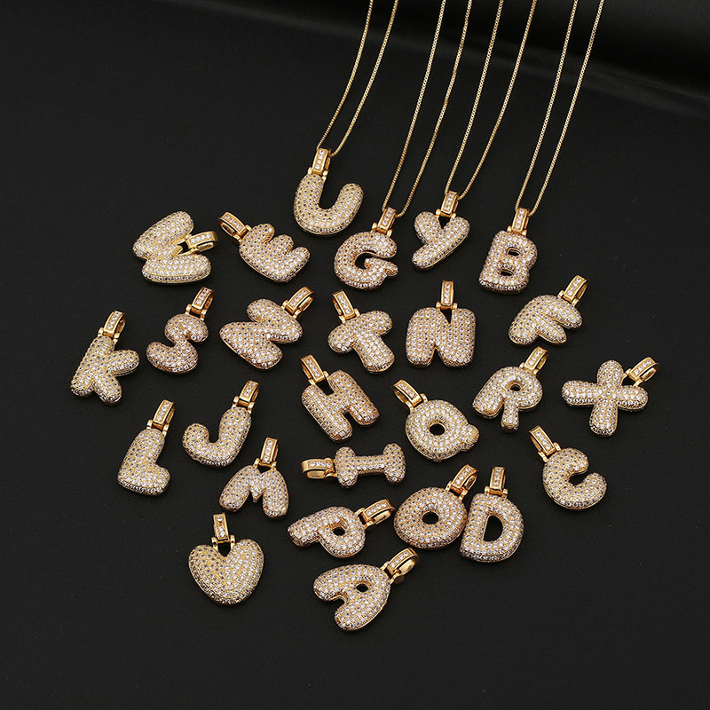 Hip Hop Letters Pendant Jewelry English Letters Zirconia Necklace Manufacturer