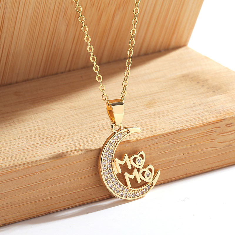 Fashion Jewelry Moon Mom Pendant Mother's Day  Necklace Manufacturer