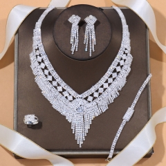Fashion Tassel Jewelry Set Dress Accessories Temperament Bride Necklace Earrings Set Distributor
