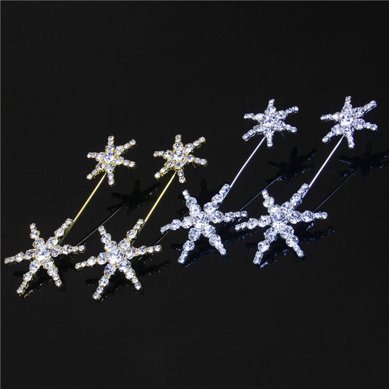 Hexagonal Star Earrings With Diamonds 925 Silver Pin Long Rhinestone Manufacturer