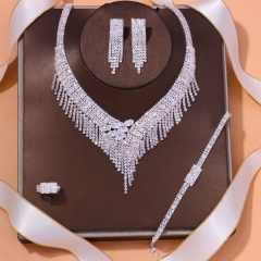 Micro-encrusted Zirconia Tassel Necklace Set Of Four Distributor
