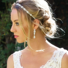 Novelty Fashion Flower Earrings Banquet Dress Accessories Full Of Diamonds Bride Long Zircon Earrings Distributor