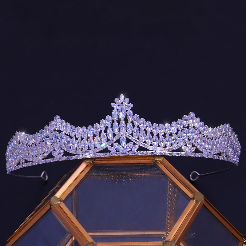 Luxury Vintage Full Zirconia Crown Wedding Accessories Female Novelty Bridal Headdress Distributor