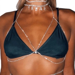 Explosive Simple Bikini Body Chain Beach Jewelry Hollow Sexy Diamond-encrusted Chest Chain Distributor