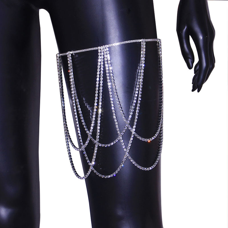 Sexy Multi-layered Leg Chain Rhinestone Body Chain Distributor