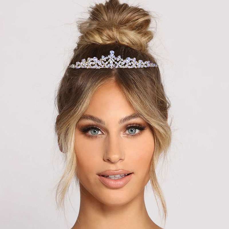 3a Full Diamond Zirconia Crown Wedding Hair Band Distributor