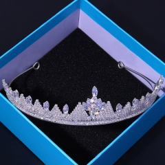 Wholesale Exquisite Luxury Zirconia Baroque Crown Tiara