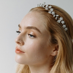 Wholesale Airy Floral Crystal Bridal Headband