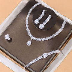 Wholesale Fashion Bridal Simple Sparkling Necklace Set Of 4