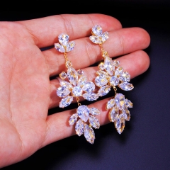 Wholesale Fashion Senior Sense Zircon Earrings Wedding Jewelry Paired Dinner Earrings