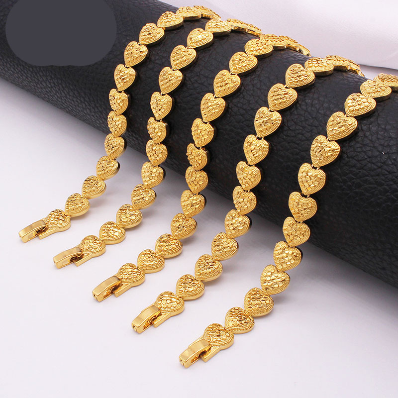 Hand Ornaments 24k Gold-plated Copper Bracelet Nigeria Women's Jewelry Manufacturer