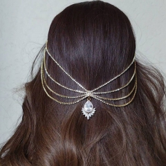 Wholesale Fashion Multi-layer Hair Chain Wedding Dress Accessories Simple Bridal Hair Band