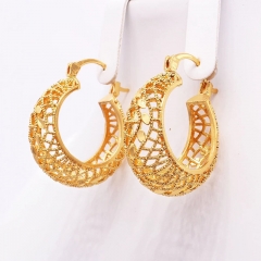24k Gold Plated Copper Earrings African Ear Hoop Earrings Manufacturer