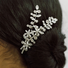Wholesale Light Luxury Leaves Crystal Hair Comb Wedding Accessories Fashion Temperament Bridal Headdress