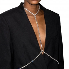 Wholesale Diamond Encrusted Long Money Chain Body Chain Jewelry Fashion Sexy Rhinestone Waist Chain